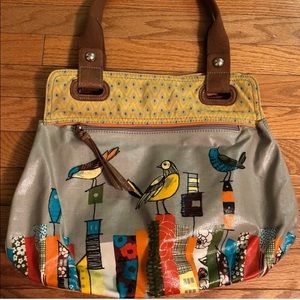 Fossil Key-Per Vntge Shoulder Bag Tote - City Bird